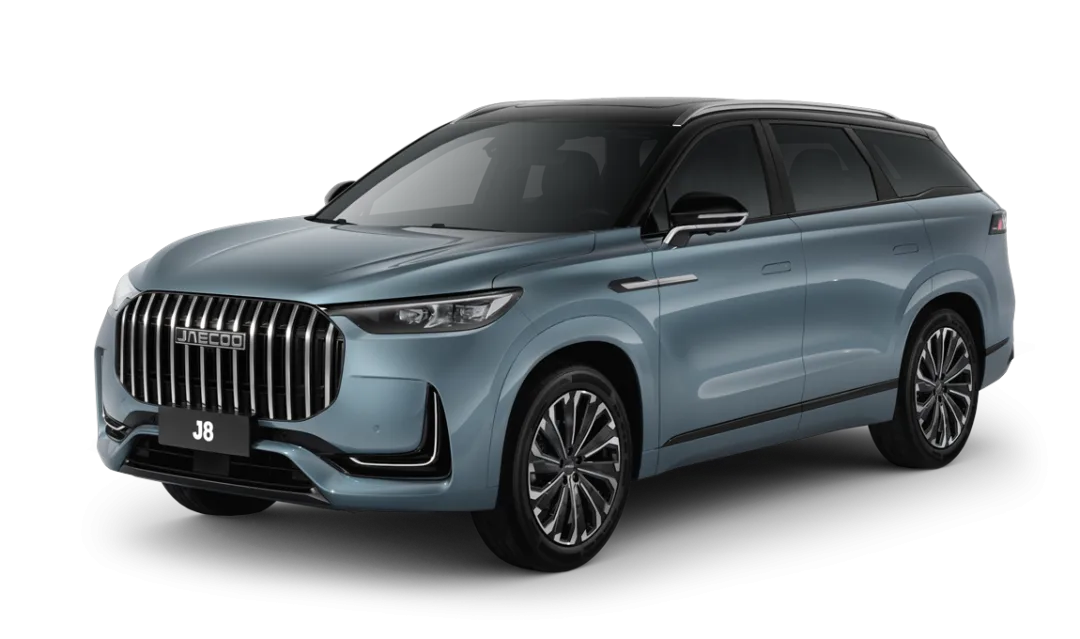 JAECOO J8, цвет Серо-голубой с черной крышей
